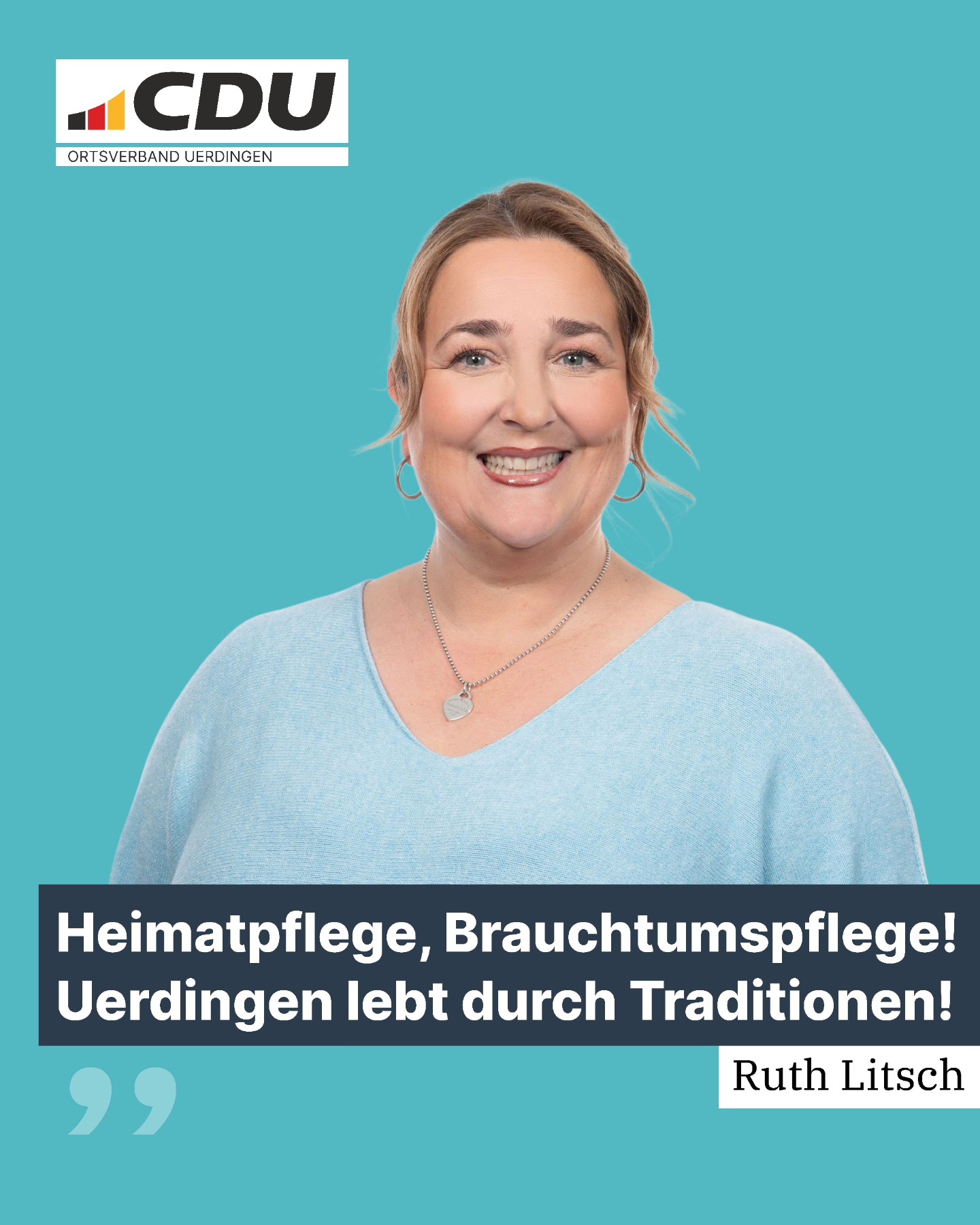 Unsere Ruth, für Uerdingen-Nord in den Rat der Stadt Krefeld. 🩵