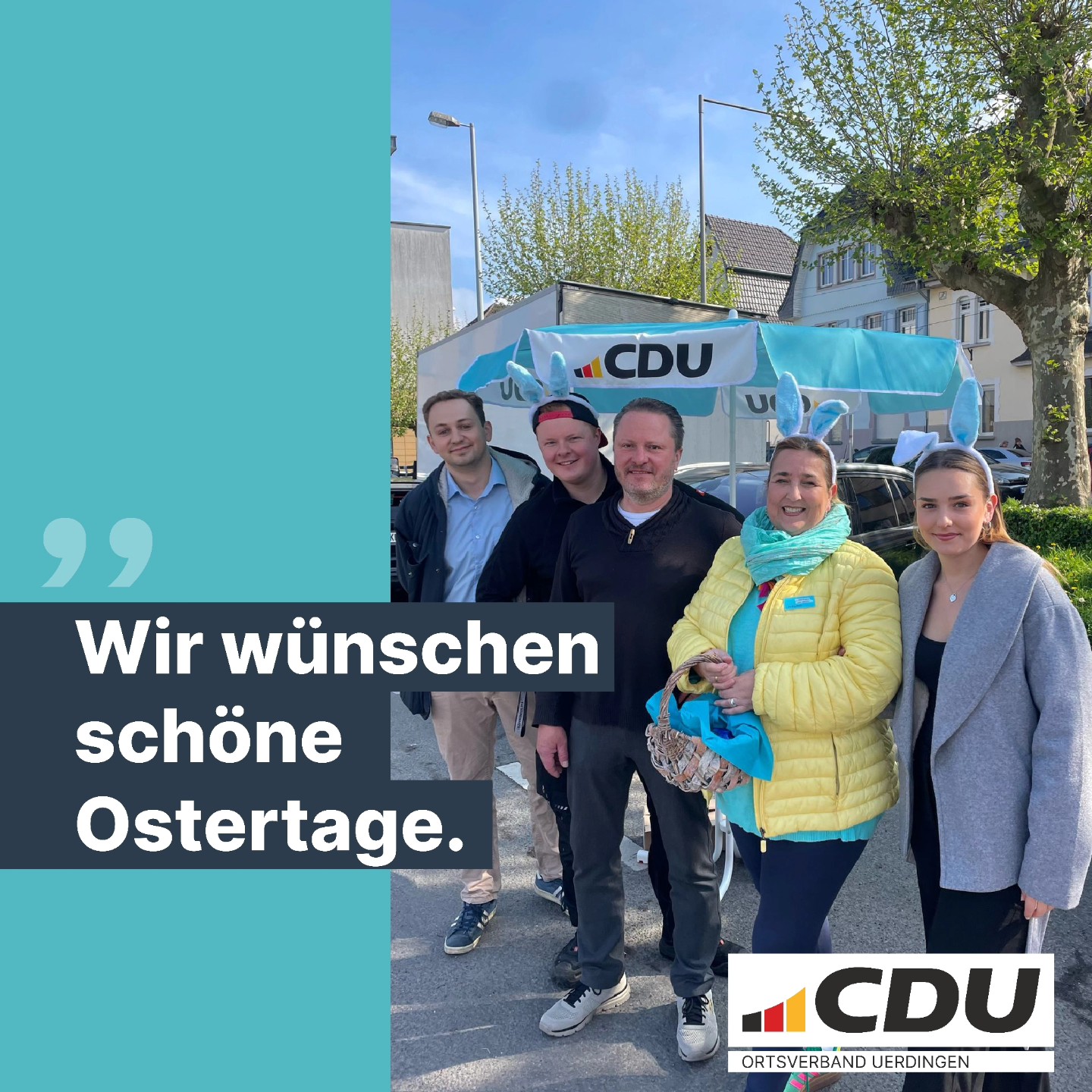 Frohe Ostern!!!! Heute haben wir auf dem Uerdinger Markt Schokohasen und bunte Eier verteilt und unseren Wählern und denen, die es werden möchten, frohe Ostern gewünscht!